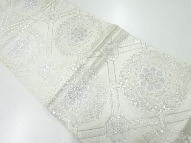 アンティーク　華紋模様織出し袋帯（材料）